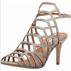Steve Madden gold Glitter Saedee Cut Out Heels